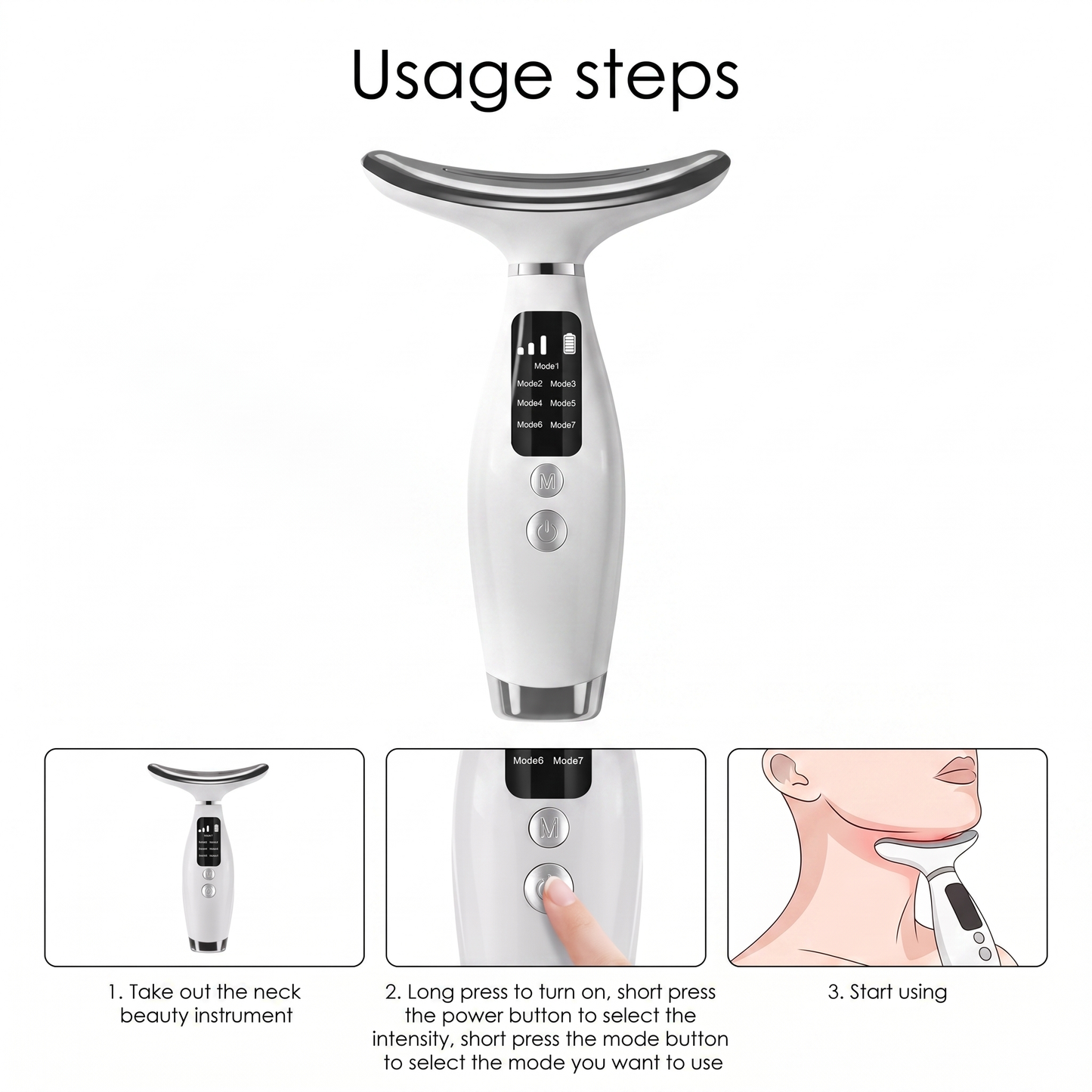 7-Color LED Face & Neck Massager | Anti-Wrinkle Vibration