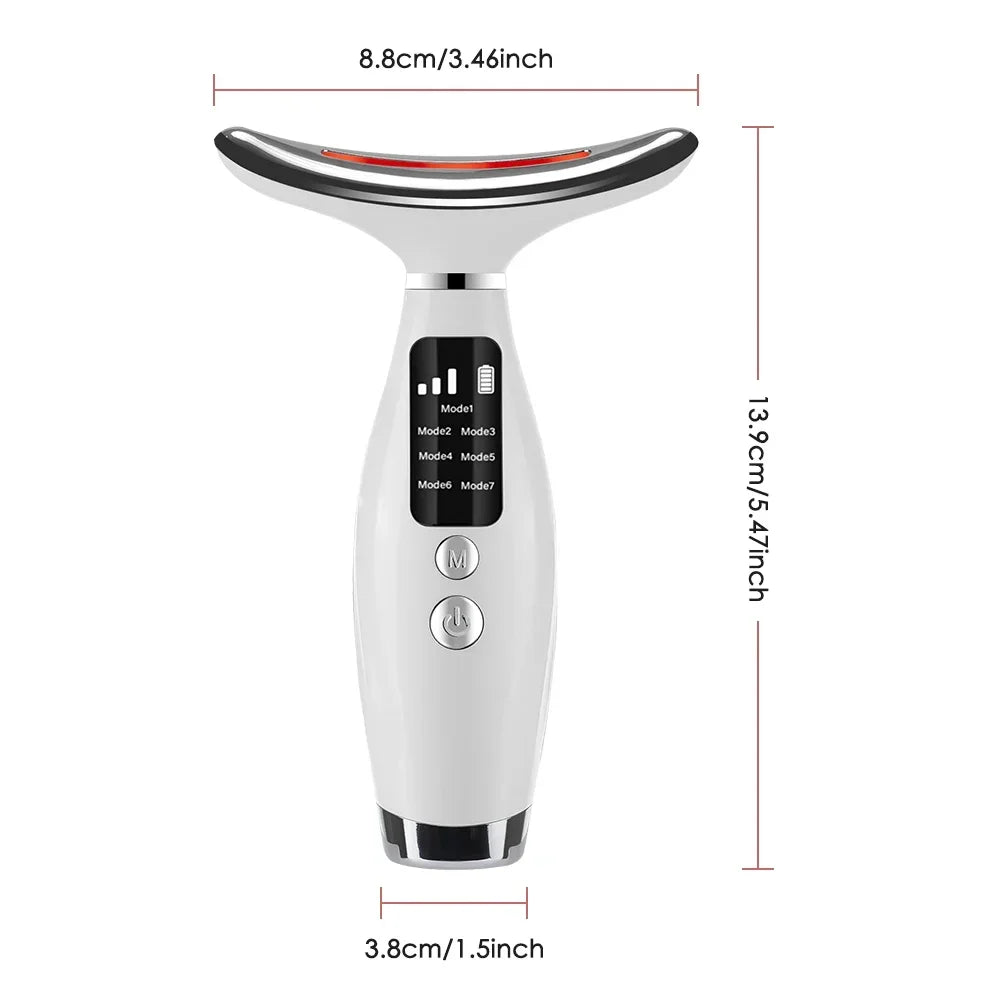 7-Color LED Face & Neck Massager | Anti-Wrinkle Vibration