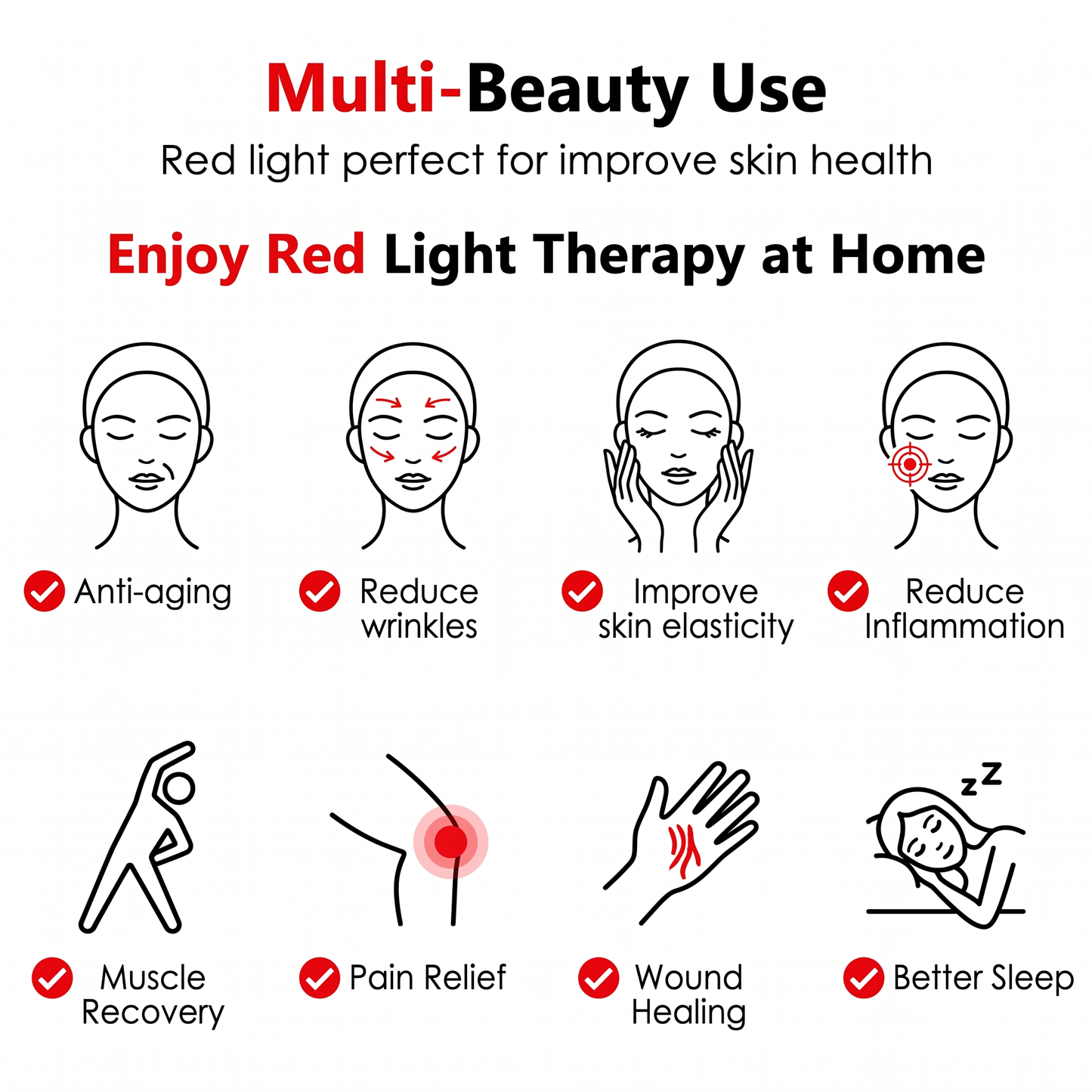 Red Light Therapy Panel Pro | 660nm 850nm with Tripod & Ceiling Mount