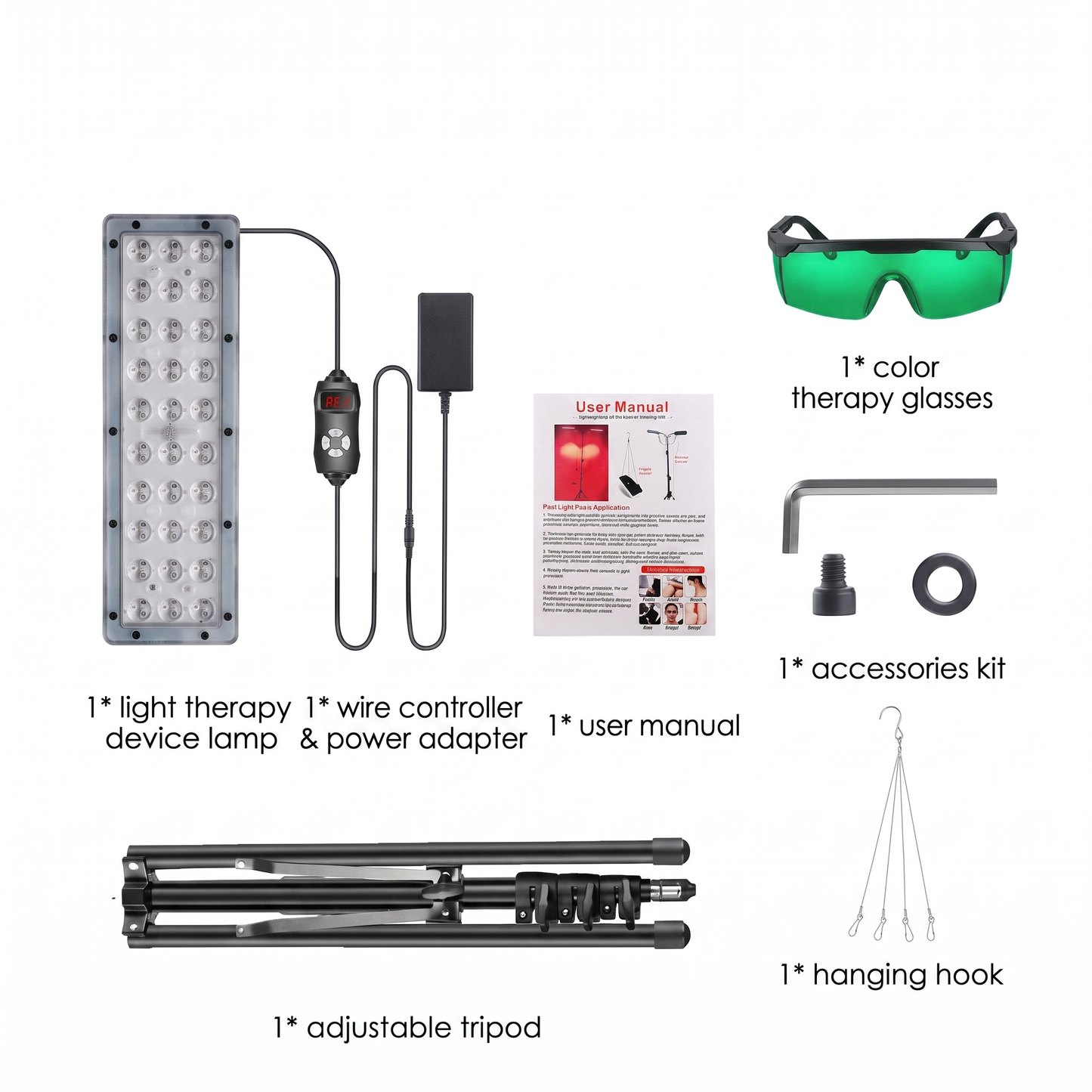 Red Light Therapy Panel Pro | 660nm 850nm with Tripod & Ceiling Mount