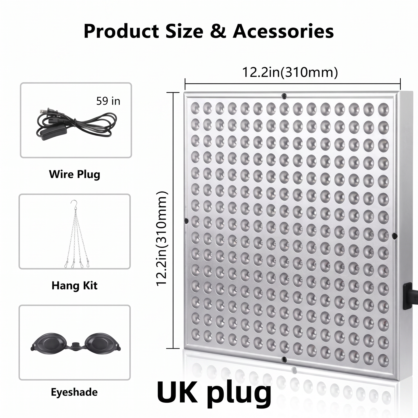 LED Red Light Therapy Panel | 225 LEDs 660nm 850nm