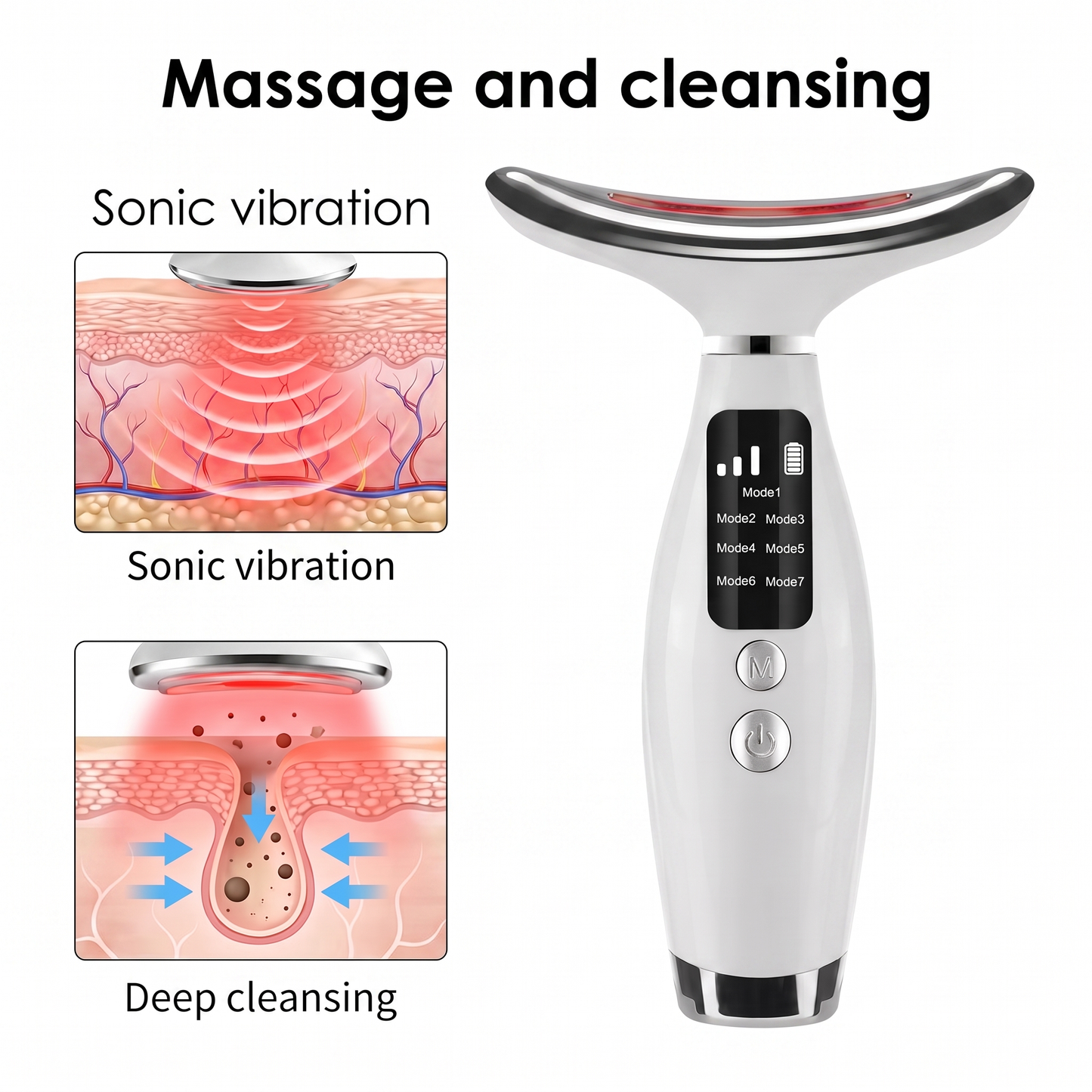 7-Color LED Face & Neck Massager | Anti-Wrinkle Vibration