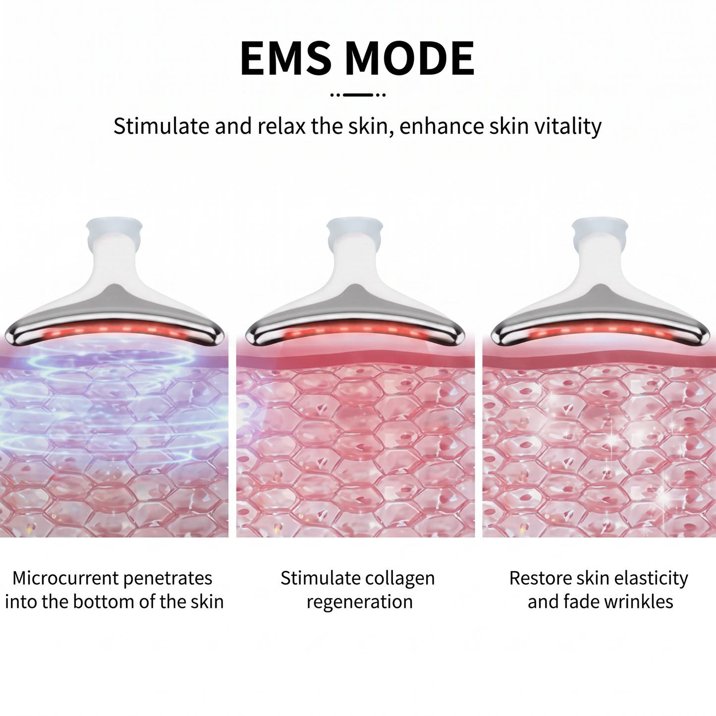 7-Farben LED EMS Nacken- & Gesichts-Massagegerät | Hautstraffung & Wärmemodus